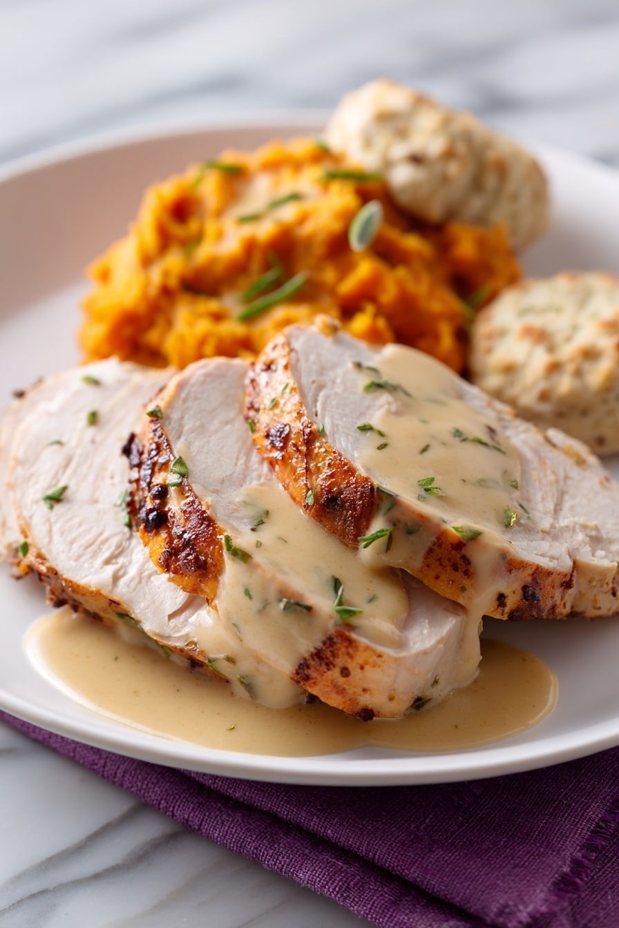 Applewood Smoked Turkey Breast with Cider Bourbon Gravy Recipe - Recipe Step