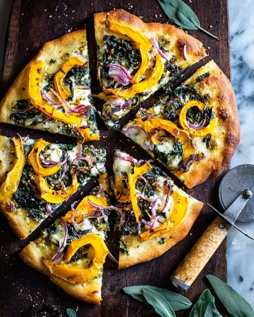 Butternut Squash and Sage Pizza with Burrata and Swiss Chard Recipe