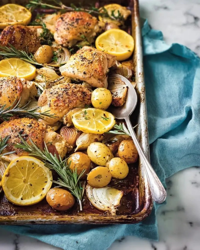 Lemon-Rosemary-Garlic Chicken and Potatoes Recipe