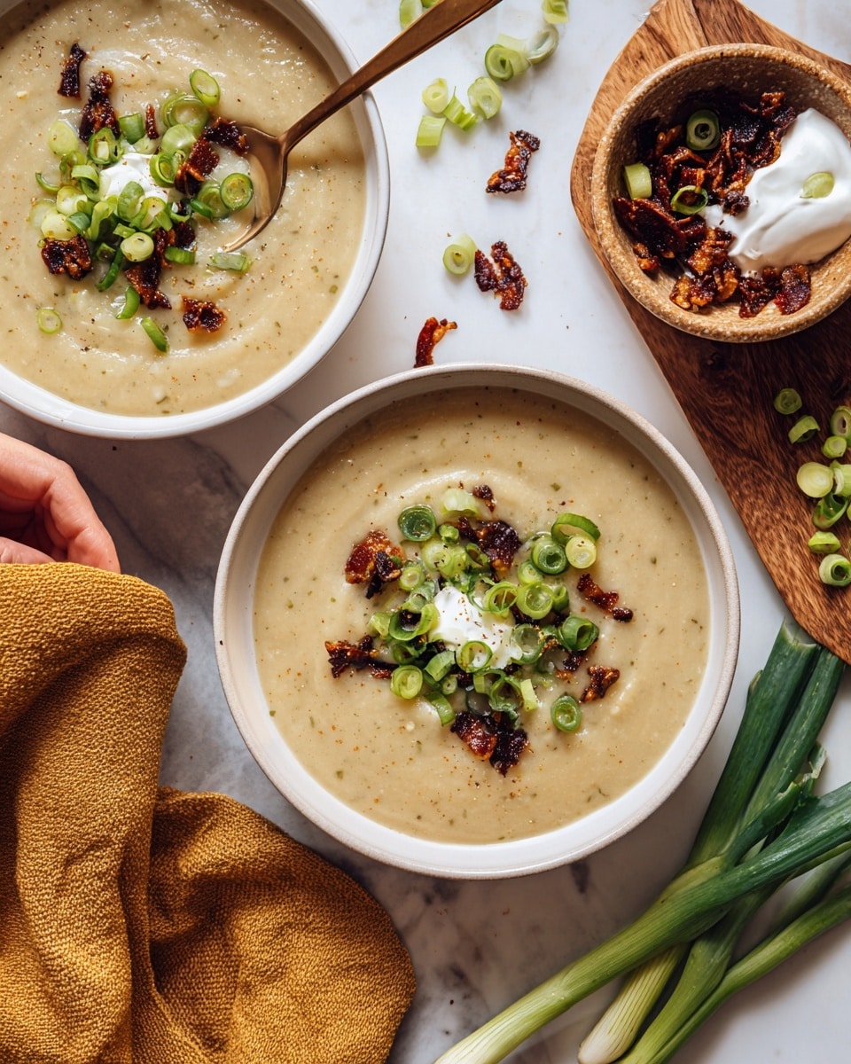 Creamy Vegan Potato Leek Soup Recipe - Recipe Image
