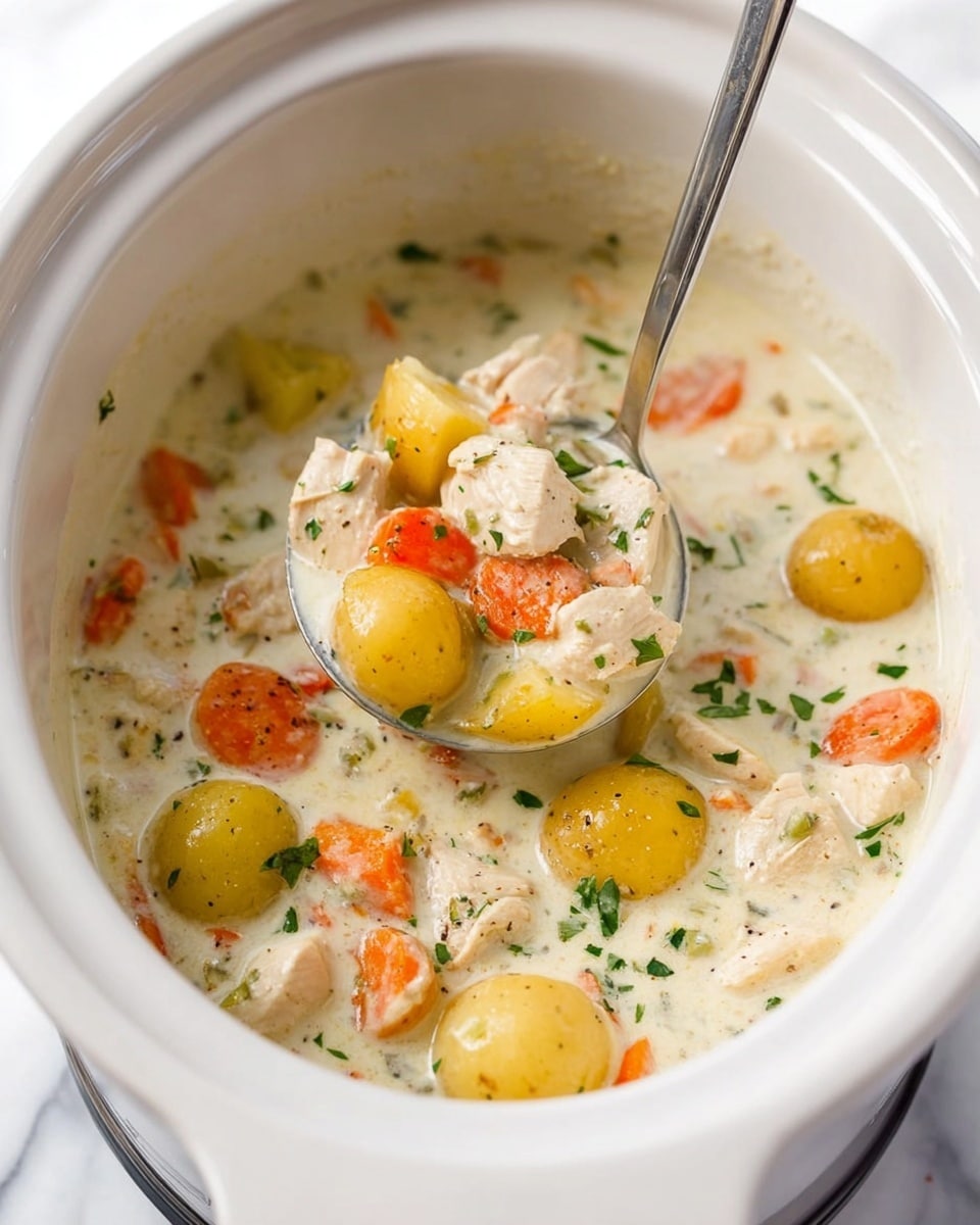 Slow Cooker Garlic Parmesan Chicken Stew Recipe - Recipe Image