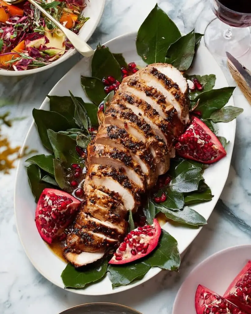 Roasted Garlic Herb Turkey Breast with White Wine Recipe