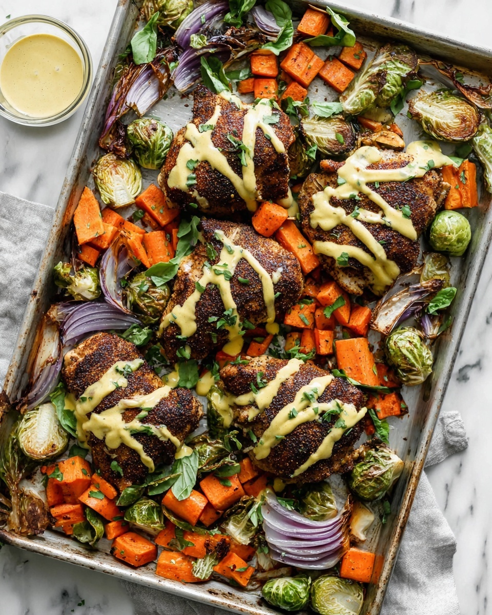 Harvest Sheet Pan Chicken with Maple-Mustard Sauce Recipe - Recipe Image