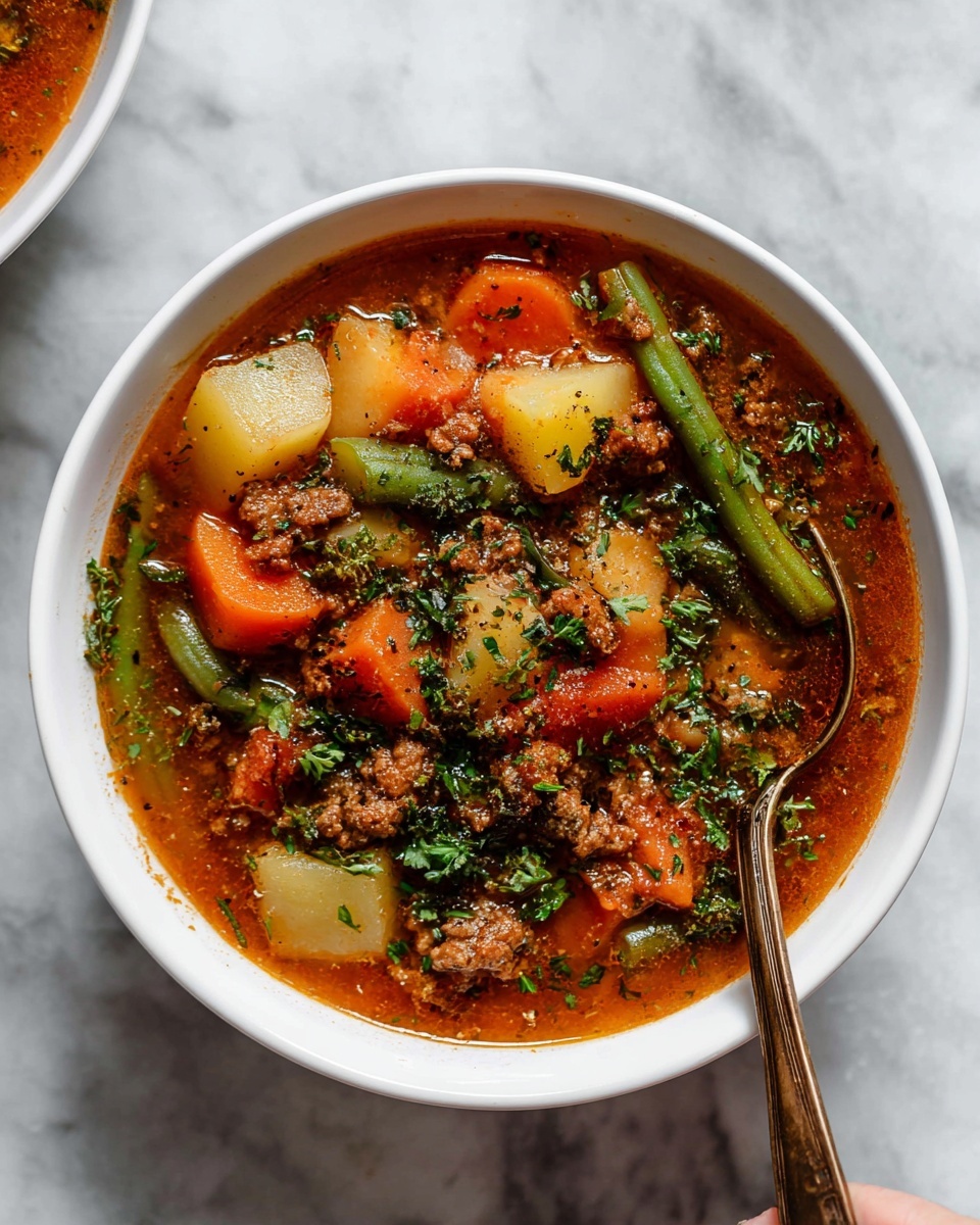 Crock Pot Healthy Hamburger Soup Recipe - Recipe Image