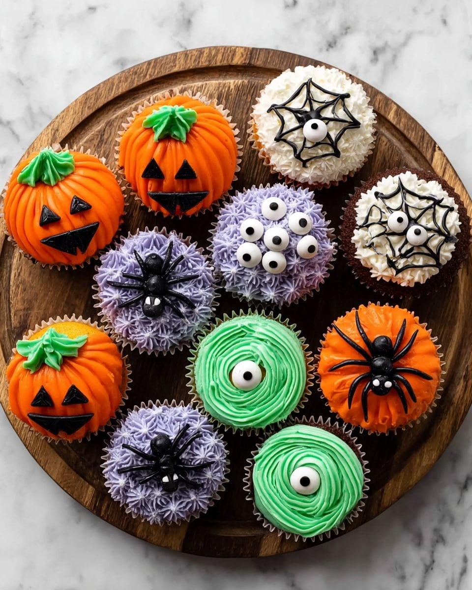 Easy Decorated Halloween Cupcakes Recipe - Recipe Image