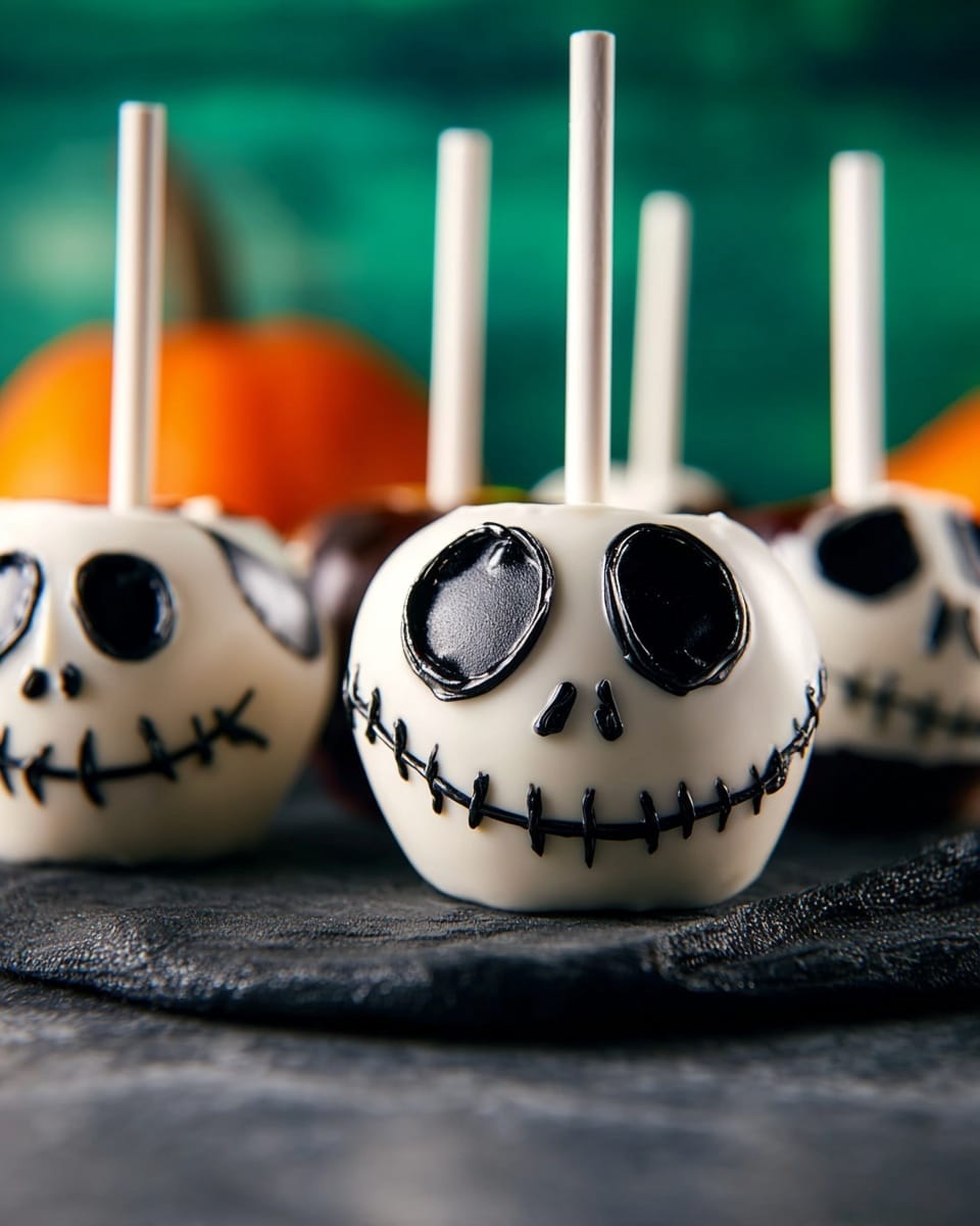 Jack Skellington Candy Apples Recipe - Recipe Image