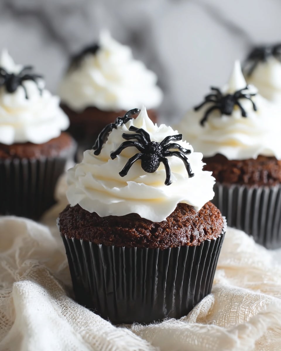 Creepy Halloween Spider Cupcakes Recipe - Recipe Image