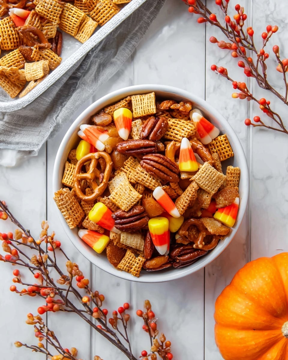 Halloween Pumpkin Spiced Chex Mix Recipe - Recipe Image