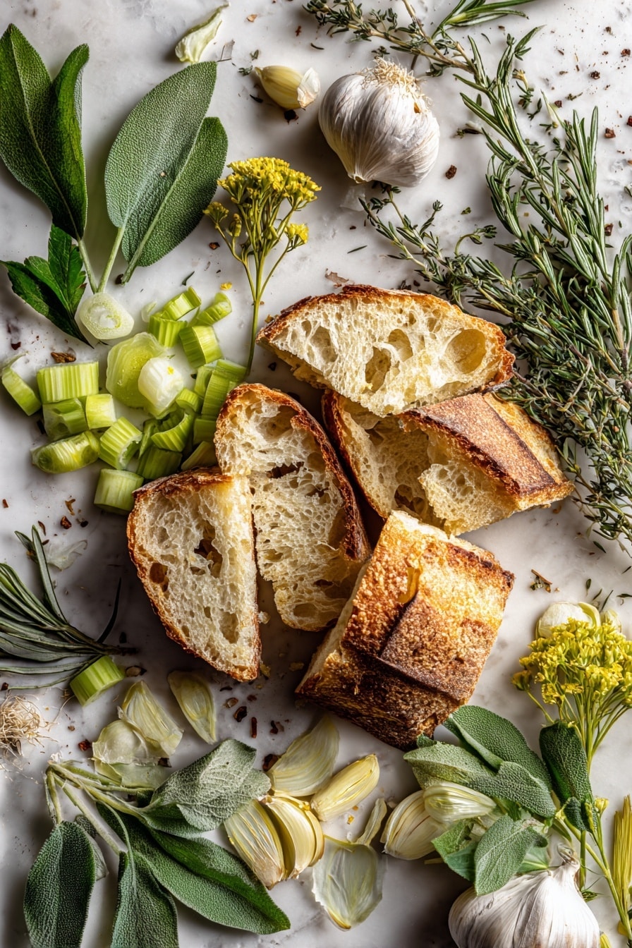 Grilled Bread Stuffing Recipe - Ingredients