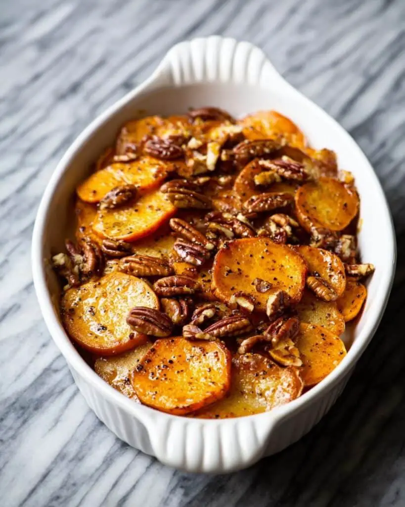 Roasted Sweet Yams with Maple Pecans Recipe