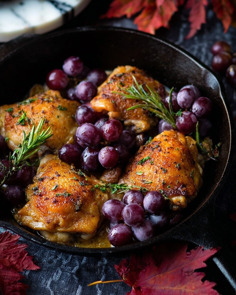 Pan-Roasted Chicken with Grapes and Rosemary Recipe - Recipe Image