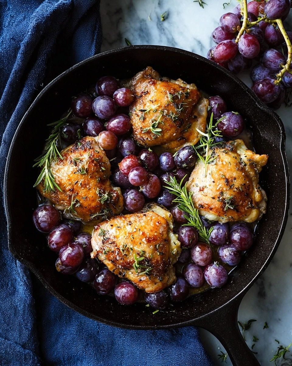 Pan-Roasted Chicken with Grapes and Rosemary Recipe - Recipe Image
