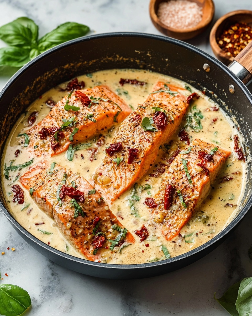 Marry Me Salmon with Creamy Sun-Dried Tomato Sauce Recipe - Recipe Image