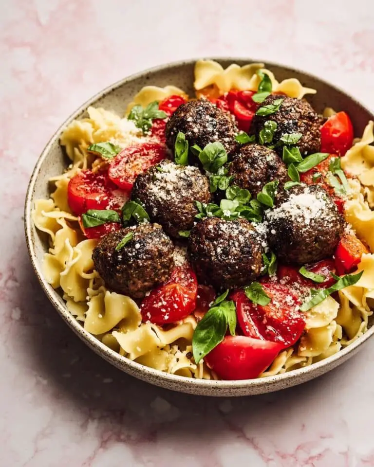 Vegetarian Lentil and Mushroom Meatballs with Roasted Tomato Pasta Recipe