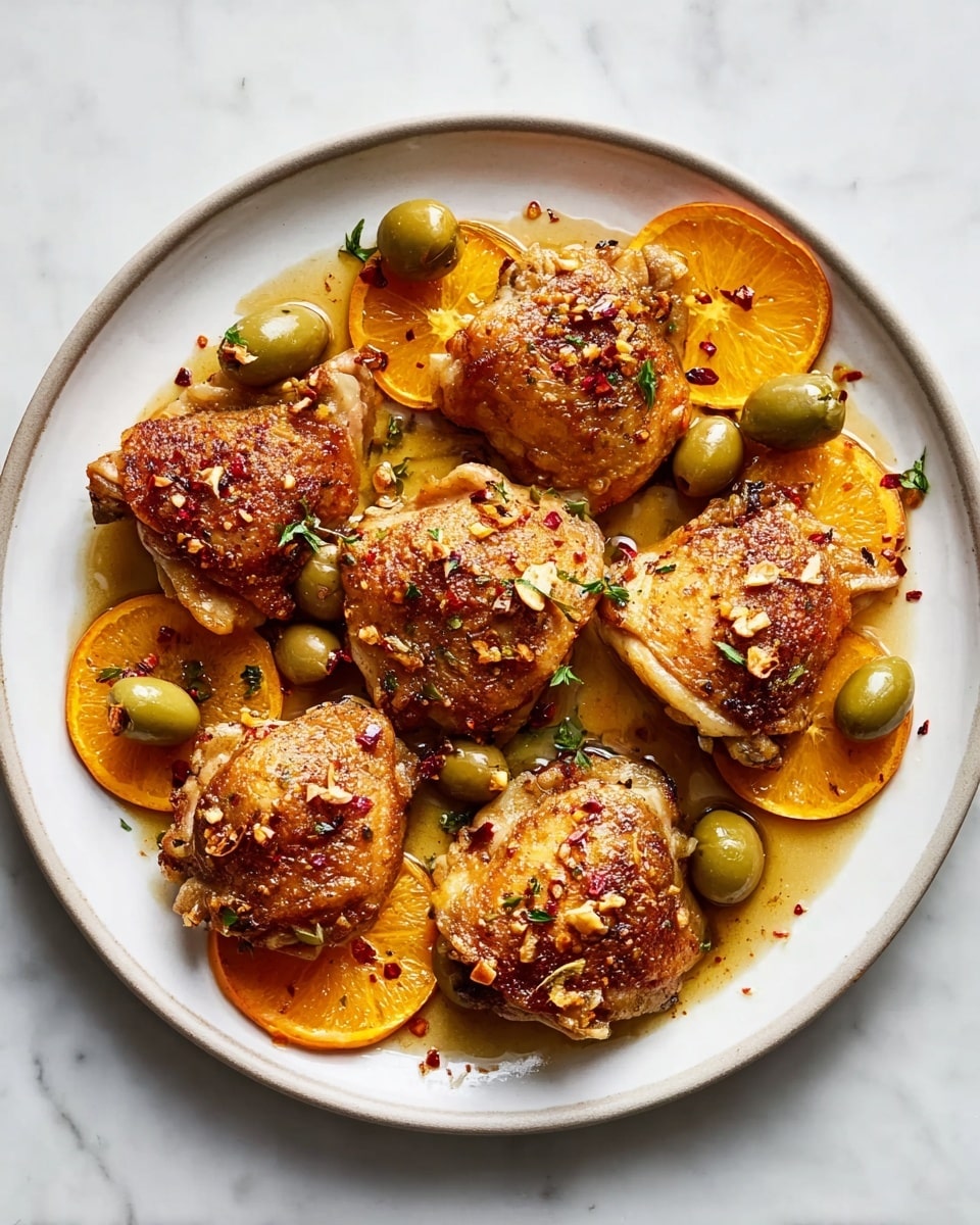 Vinegar Chicken with Oranges and Olives Recipe - Recipe Image