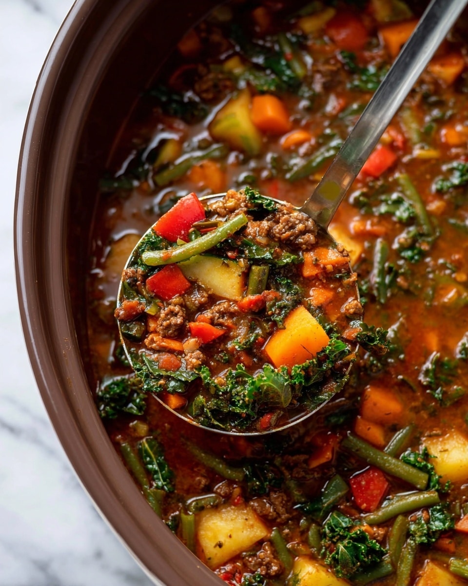 Crock Pot Healthy Hamburger Soup Recipe - Recipe Image