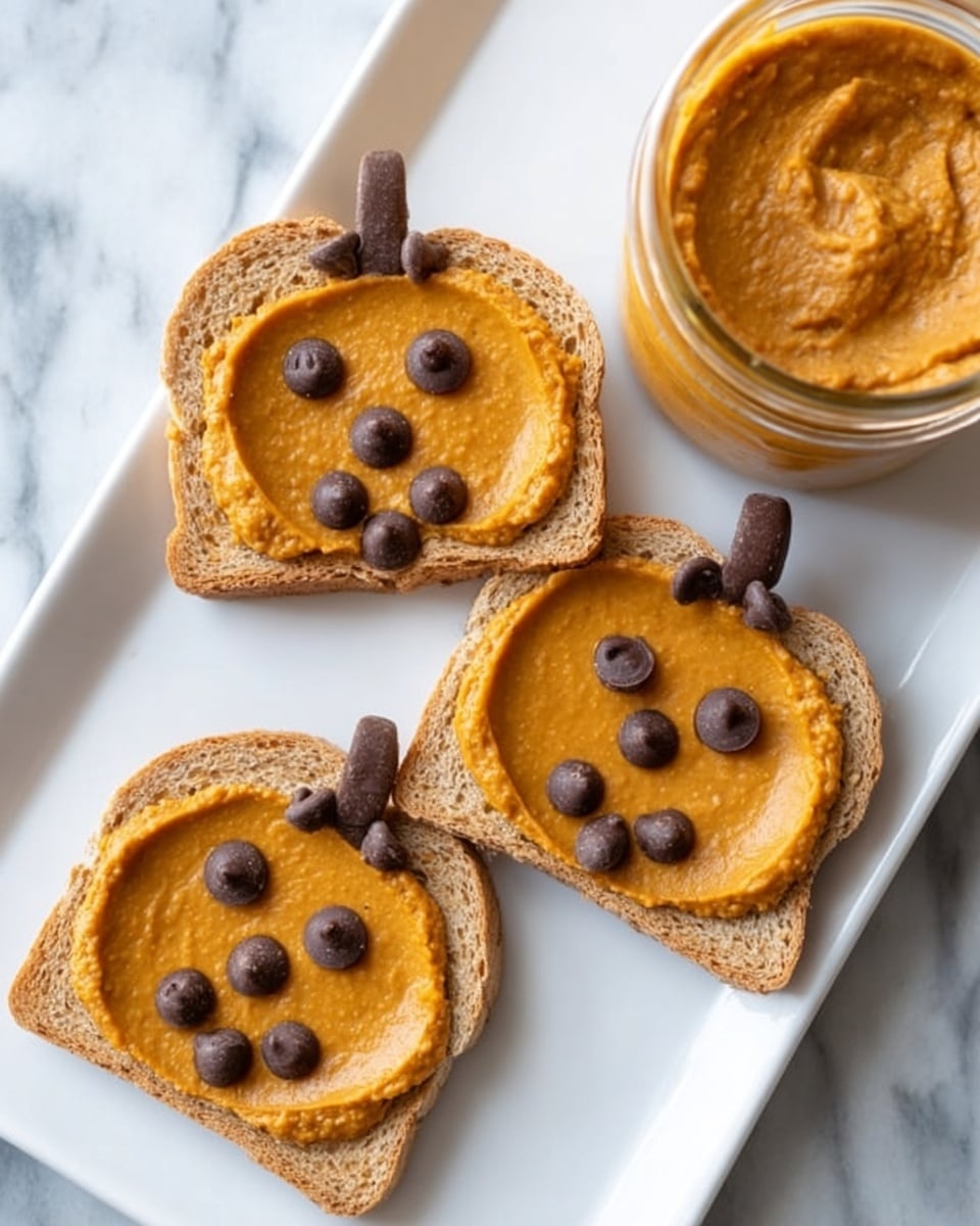 Pumpkin Toast with Pumpkin Butter and Chocolate Jack-o-Lanterns Recipe - Recipe Image