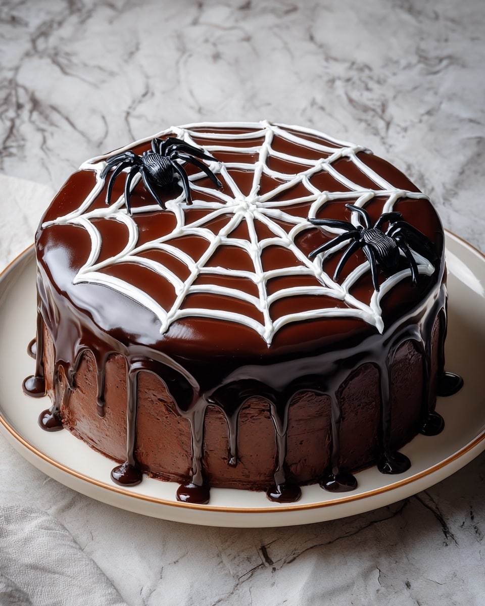 Spiderweb Chocolate Cake Recipe - Recipe Image