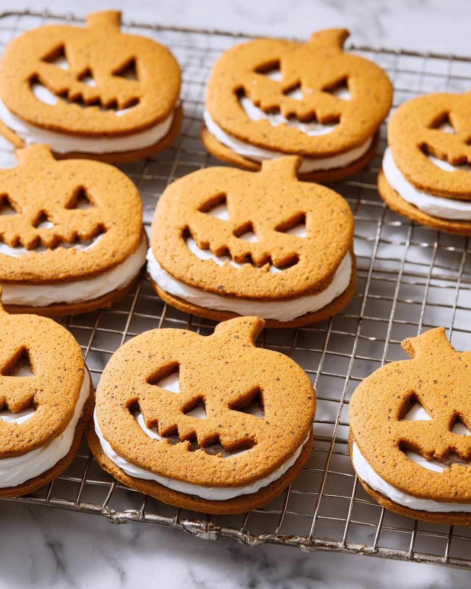 Jack-O'-Lantern Sandwich Cookies Recipe - Recipe Image