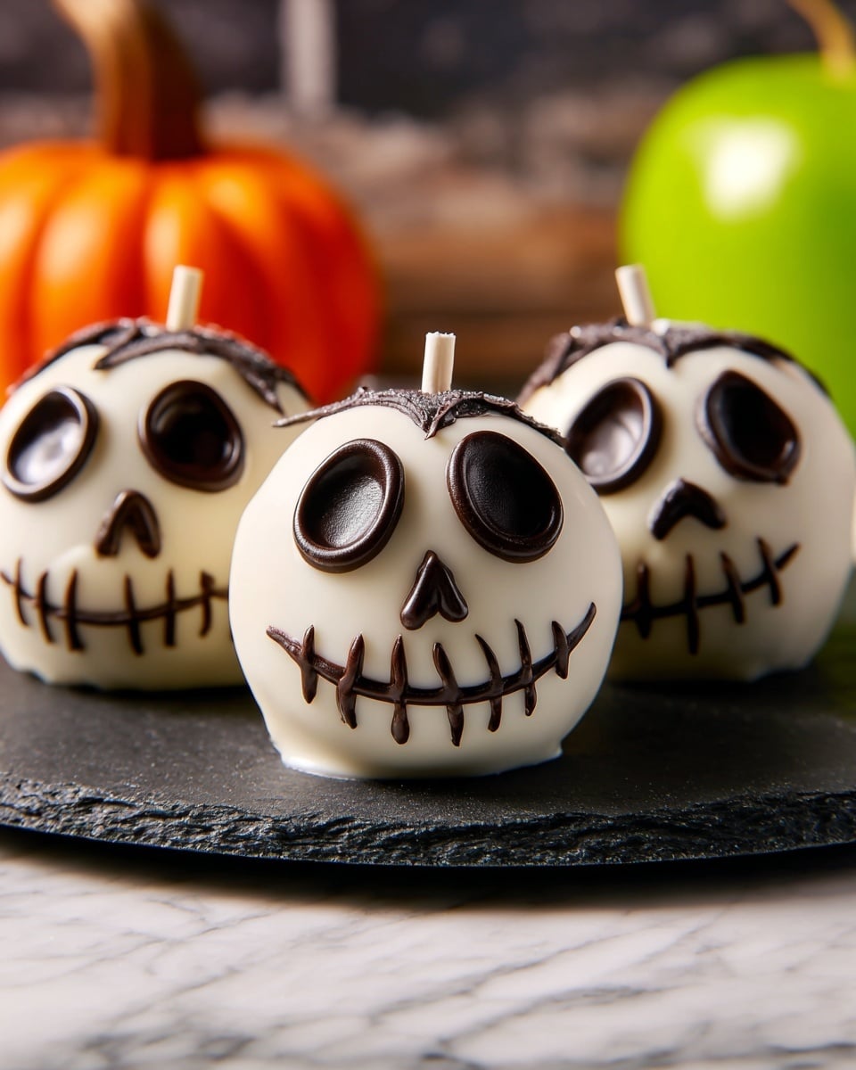 Jack Skellington Candy Apples Recipe - Recipe Image