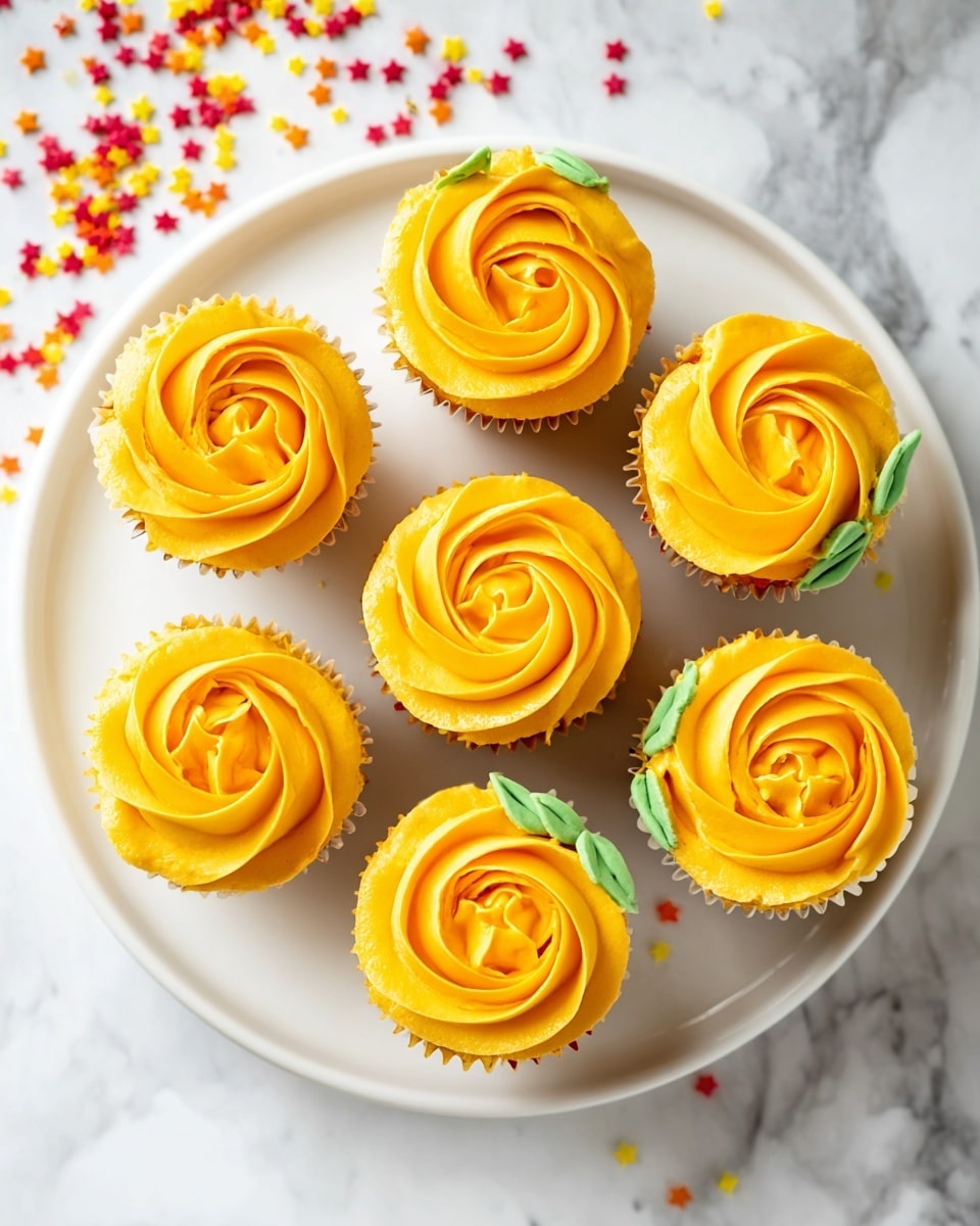 Decorated Pumpkin Cupcakes Recipe - Recipe Image