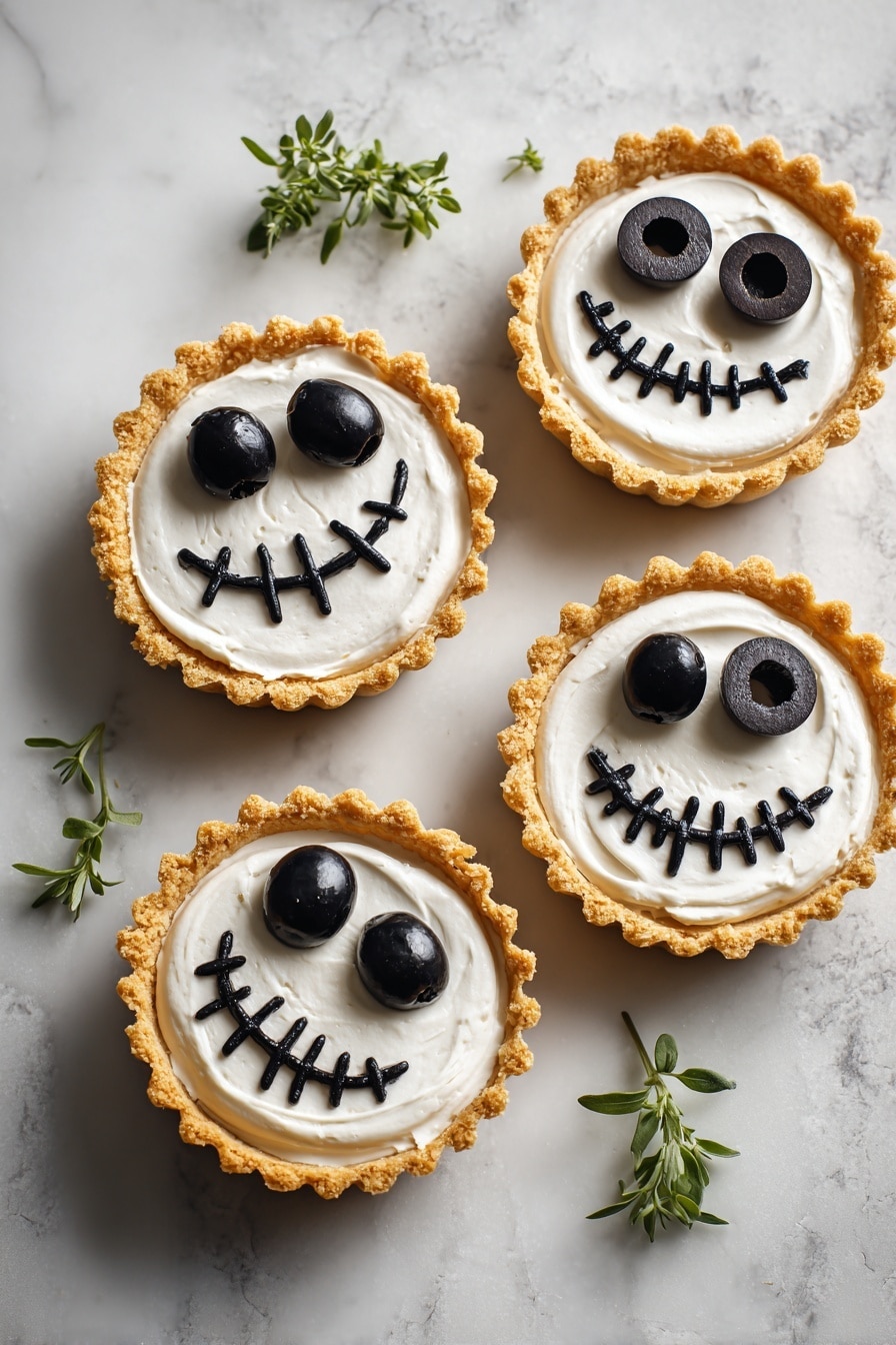 Halloween Jack Skellington Ricotta Olive Tarts Recipe - Recipe Step