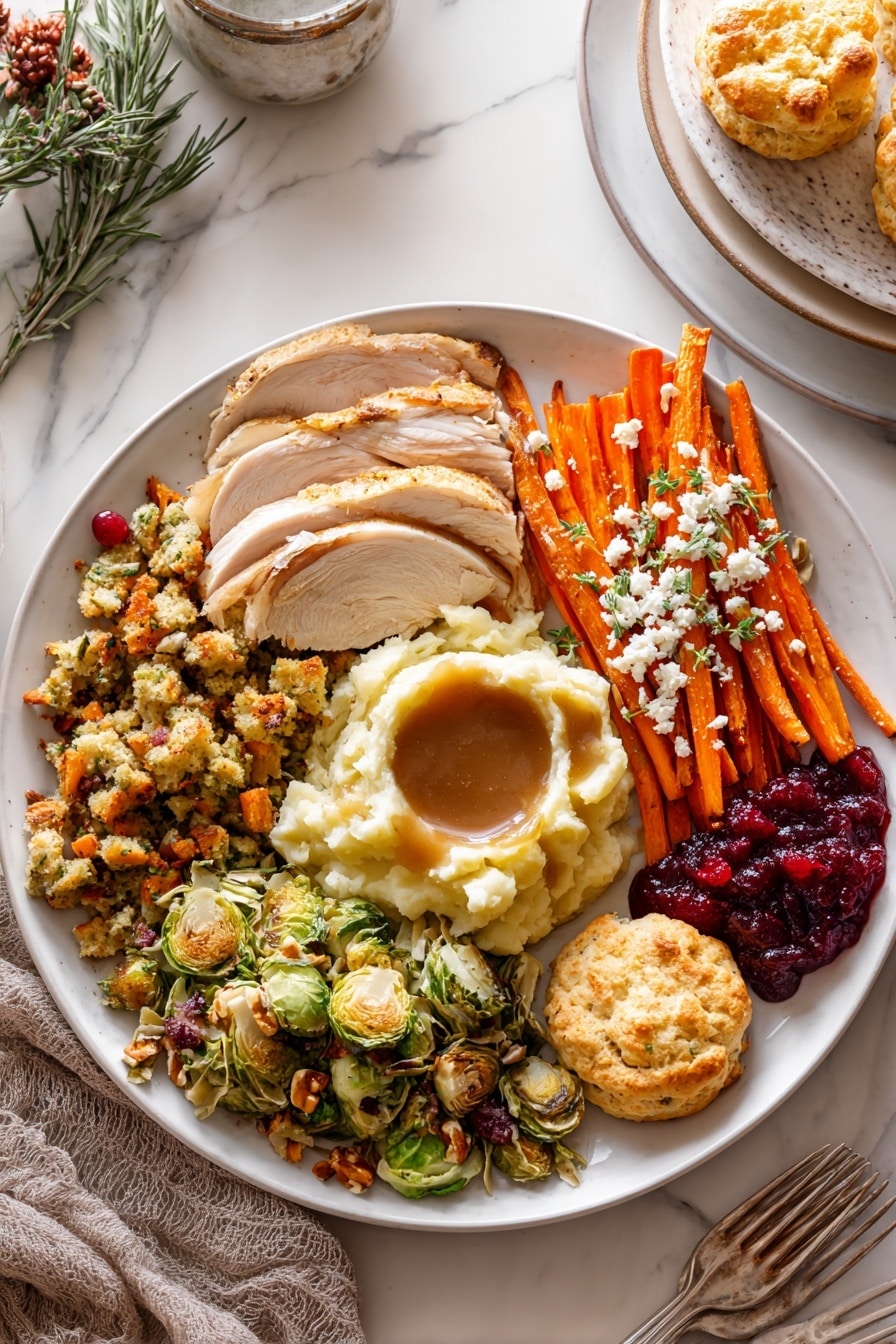 Roasted Turkey Breast with Herb Butter and Homemade Gravy Recipe - Serving