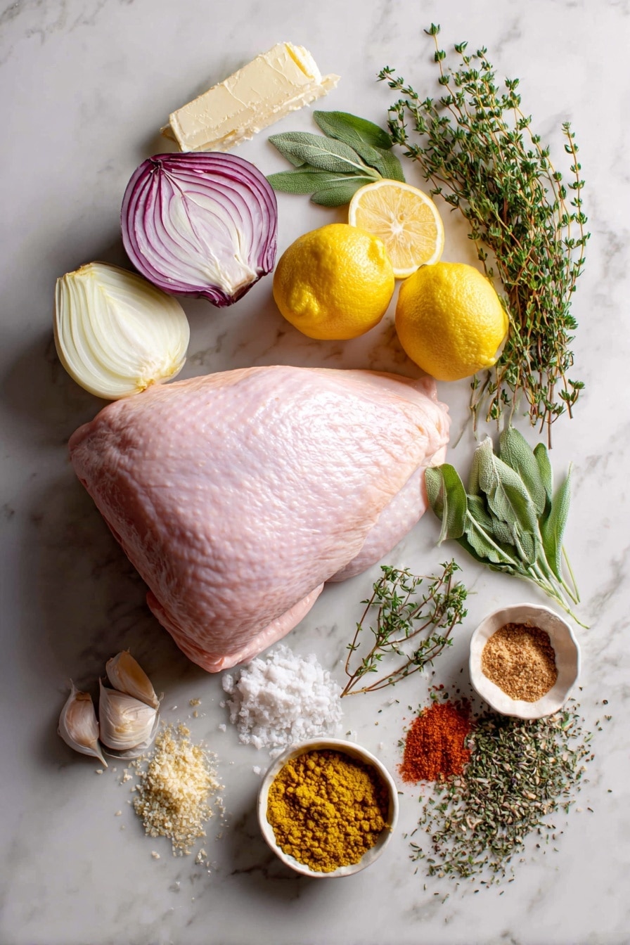 Butter and Herb Turkey Breast Roast with Easy Pan Gravy Recipe - Ingredients