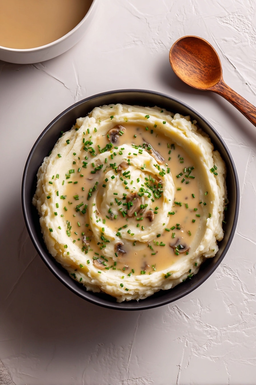 Caramelized Shallot Bacon Gravy Recipe - Serving