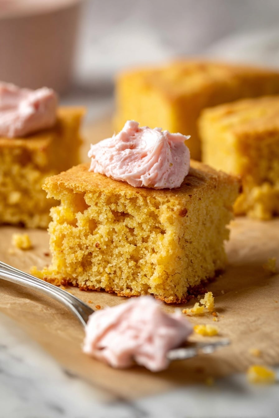 Brown Butter Cornbread with Cranberry Butter Recipe - Serving