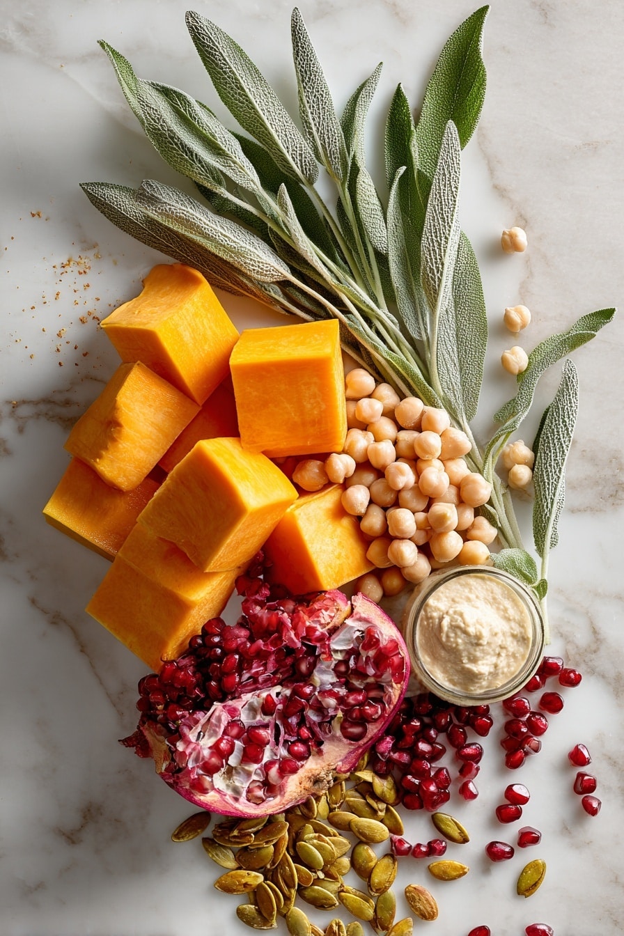 Roasted Butternut Squash Hummus with Pomegranate and Pepitas Recipe - Ingredients