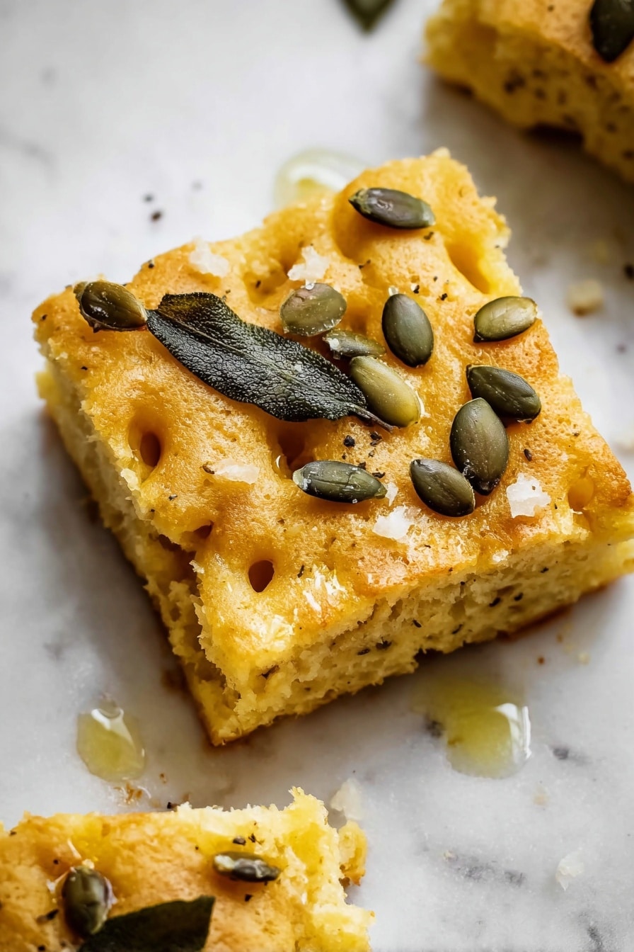 Pumpkin Sage Focaccia with Pepitas and Parmesan Recipe - Recipe Step