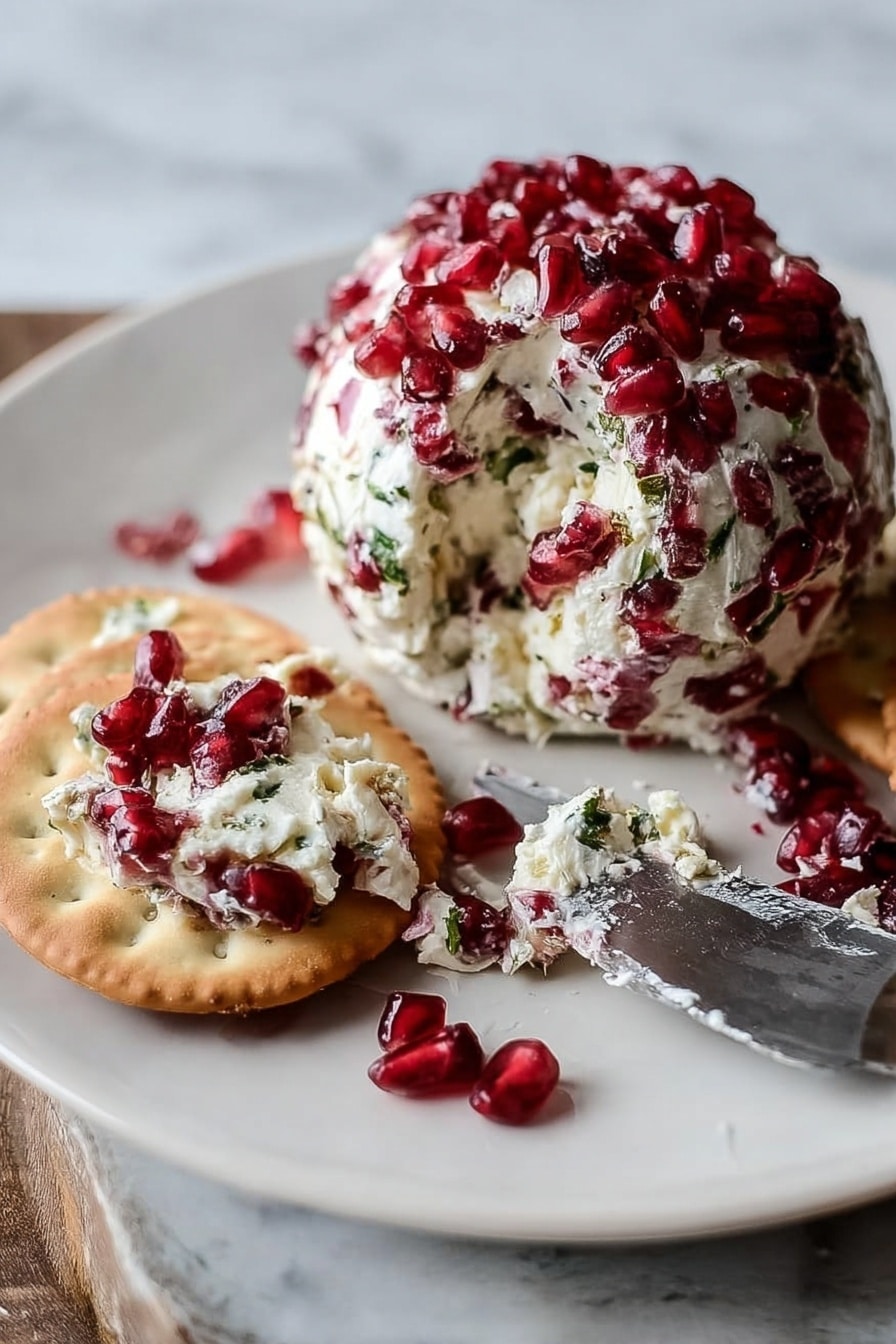 Pomegranate Jeweled Cheeseball Recipe - Recipe Step