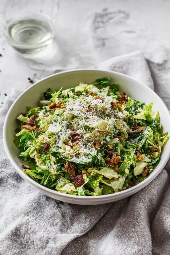 Shredded Brussels Sprouts Salad with Bacon and Asiago Recipe