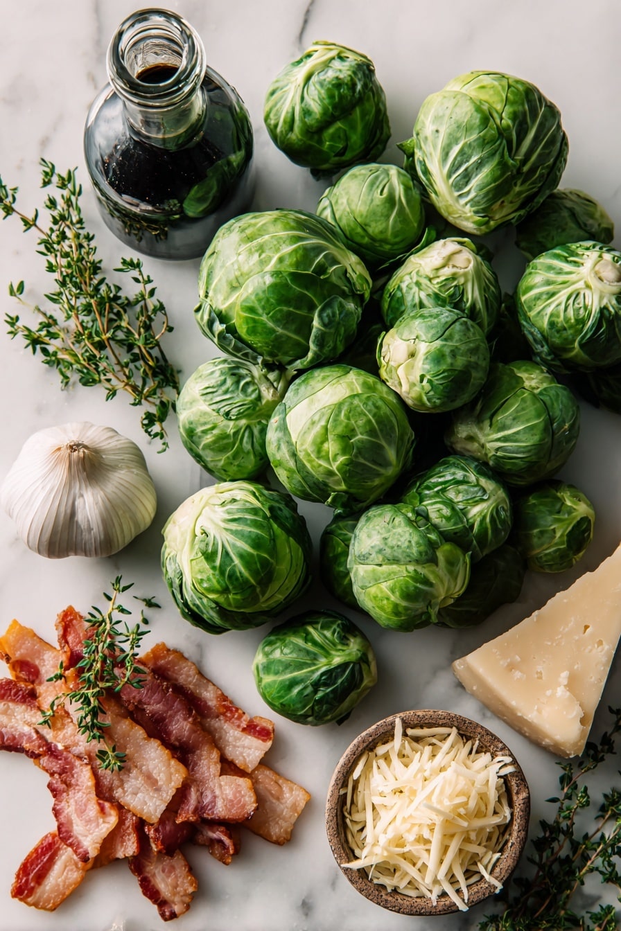 Shredded Brussels Sprouts Salad with Bacon and Asiago Recipe - Ingredients