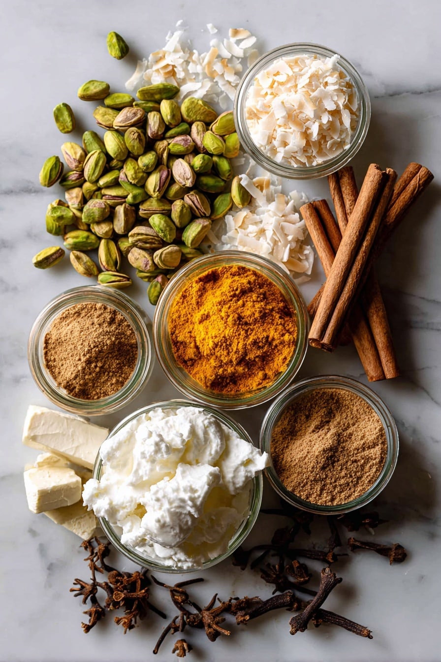 Brown Sugar Pumpkin Cheesecake with Pistachio Macaroon Crust Recipe - Ingredients