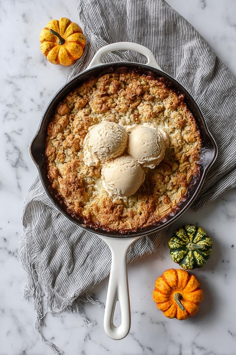 Pumpkin Skillet Cobbler Recipe - Serving