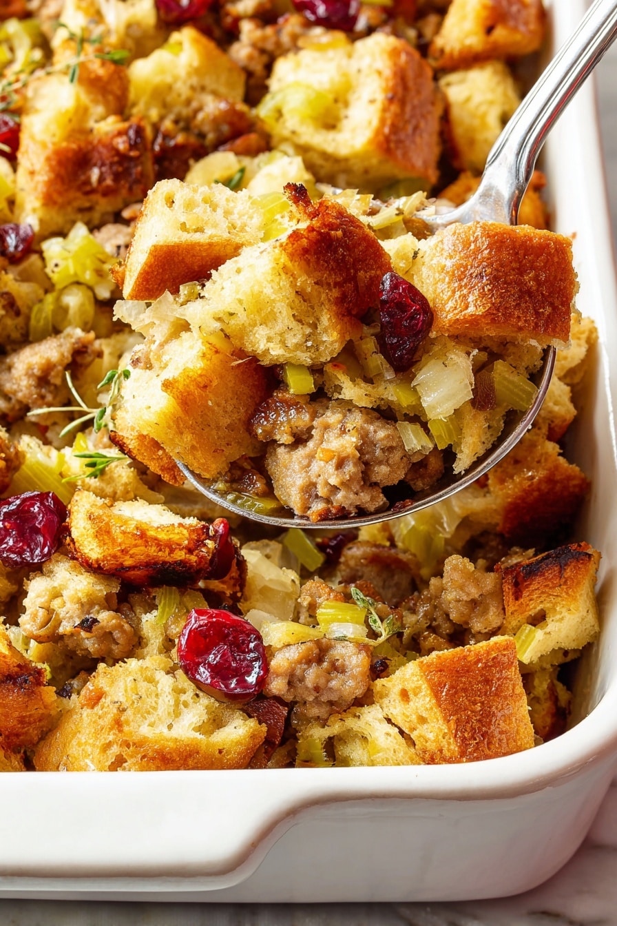 Sausage Cranberry Herb Stuffing Recipe - Recipe Step