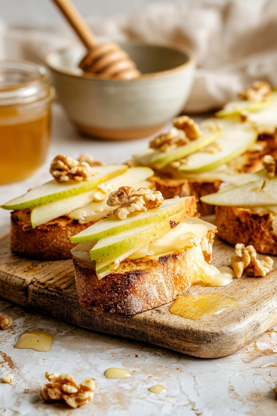 Parmesan Crusted Crostini with Pear, Walnuts & Hot Honey Recipe - Recipe Step