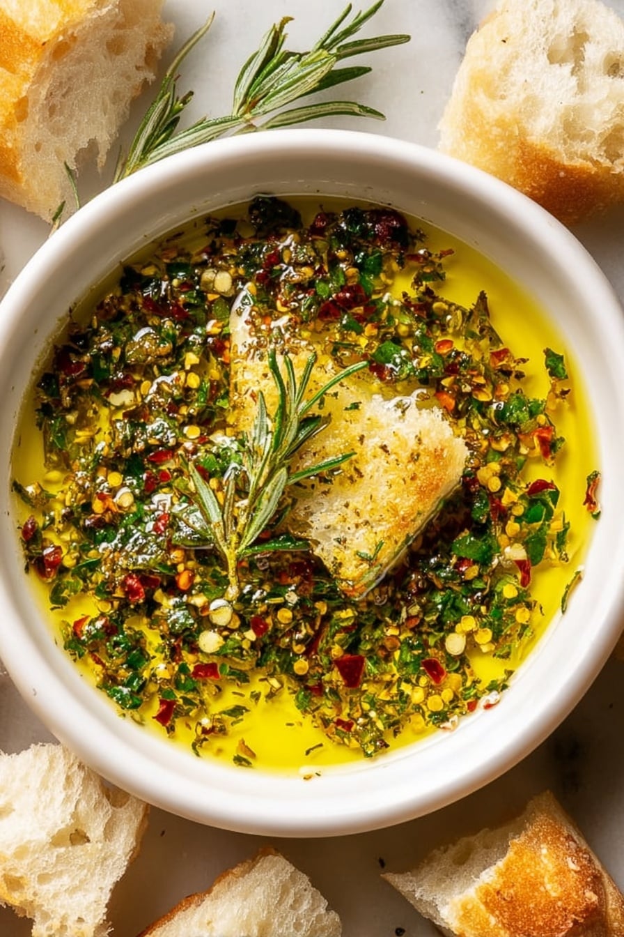 Garlic Olive Oil Dip Recipe - Serving