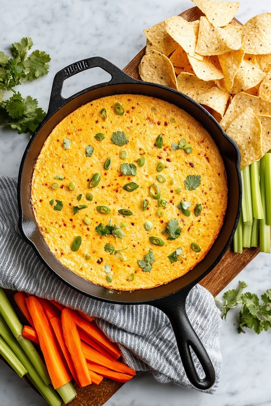 Vegetarian White Bean Buffalo Dip Recipe - Serving