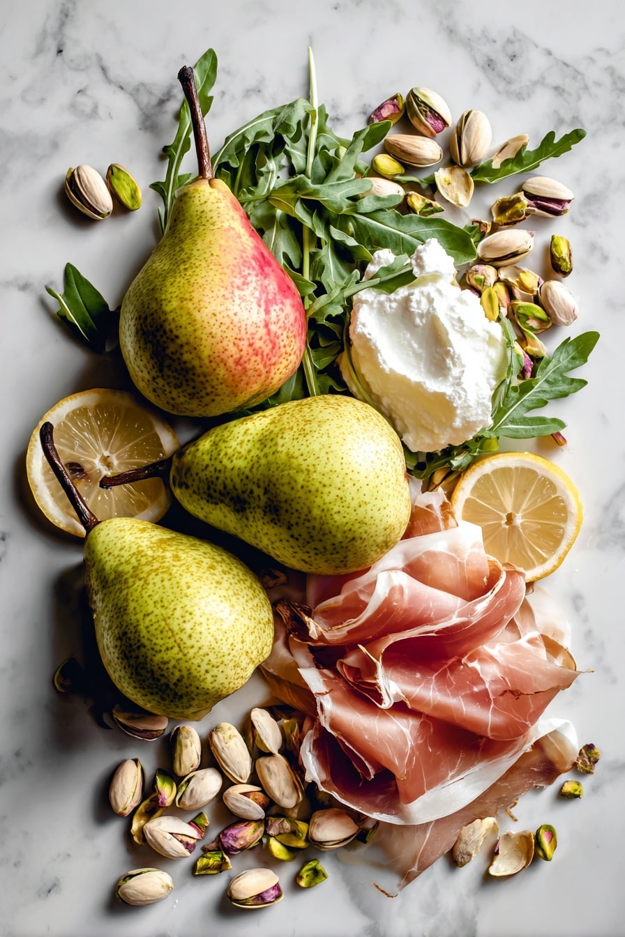 Ricotta and Pear Crostini with Salty Pumpkin Seed Pistachio Crunch Recipe - Ingredients