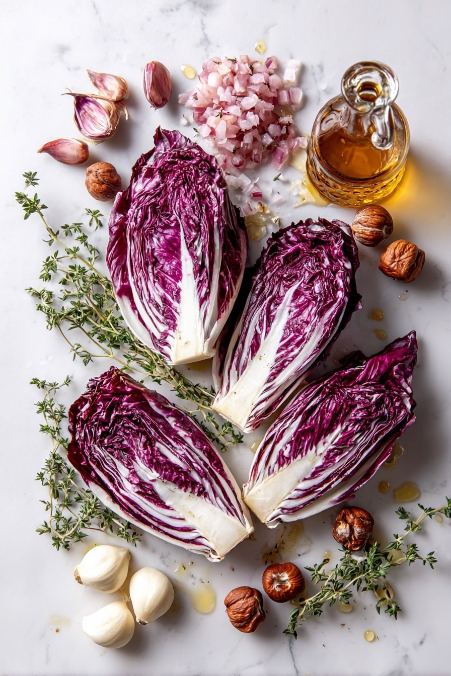 Grilled Radicchio Salad with Crème Fraîche Vinaigrette and Hazelnuts Recipe - Ingredients