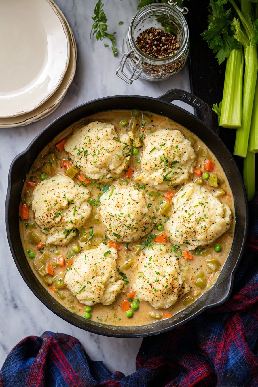 Leftover Turkey and Chive Drop Dumplings Recipe - Serving