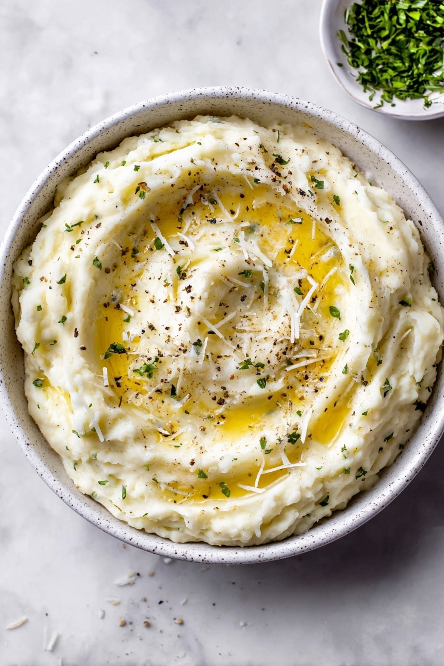 Instant Pot Mashed Potatoes with Greek Yogurt, Chives, and Parmesan Recipe - Serving
