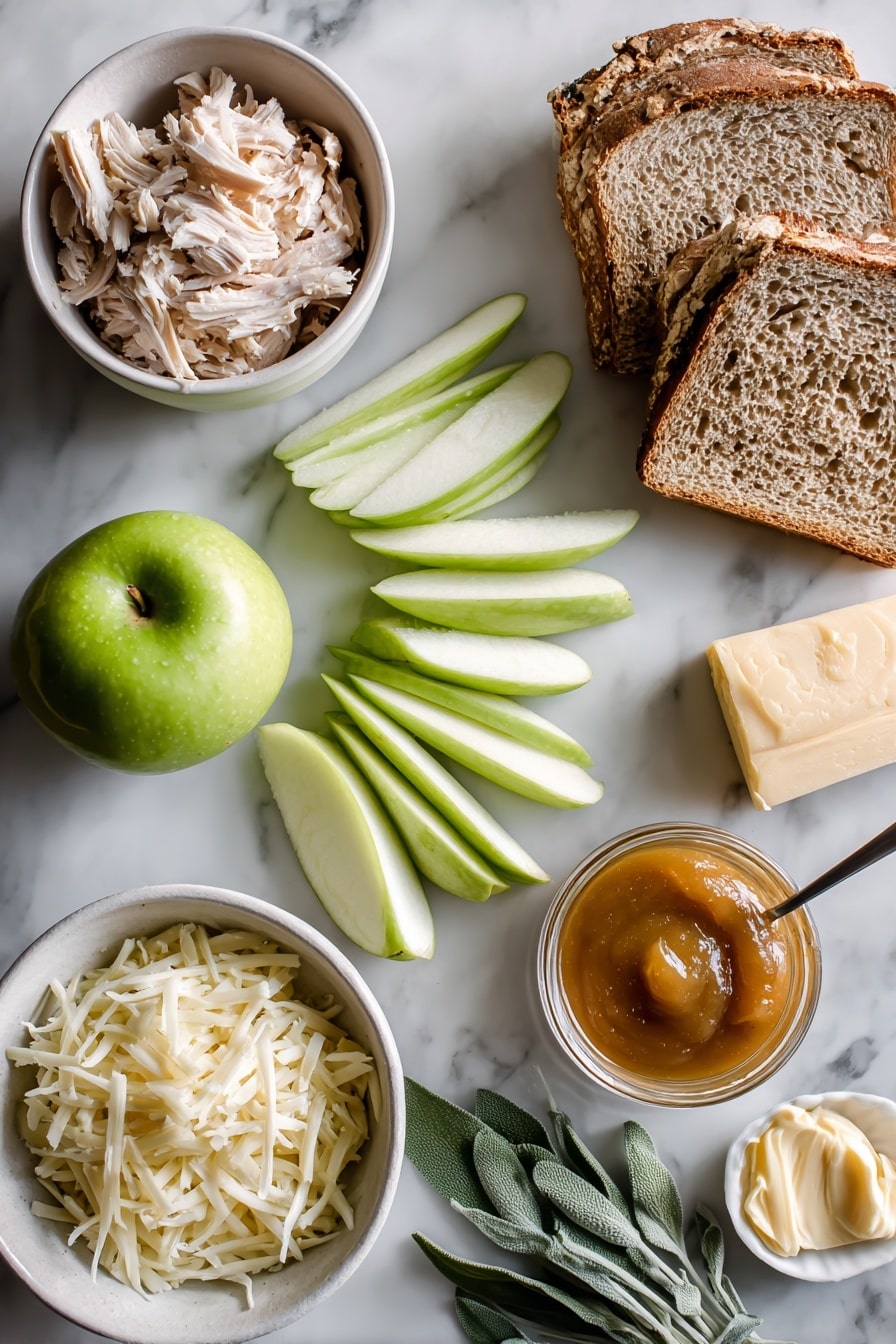Apple Grilled Cheese with Turkey Recipe - Ingredients