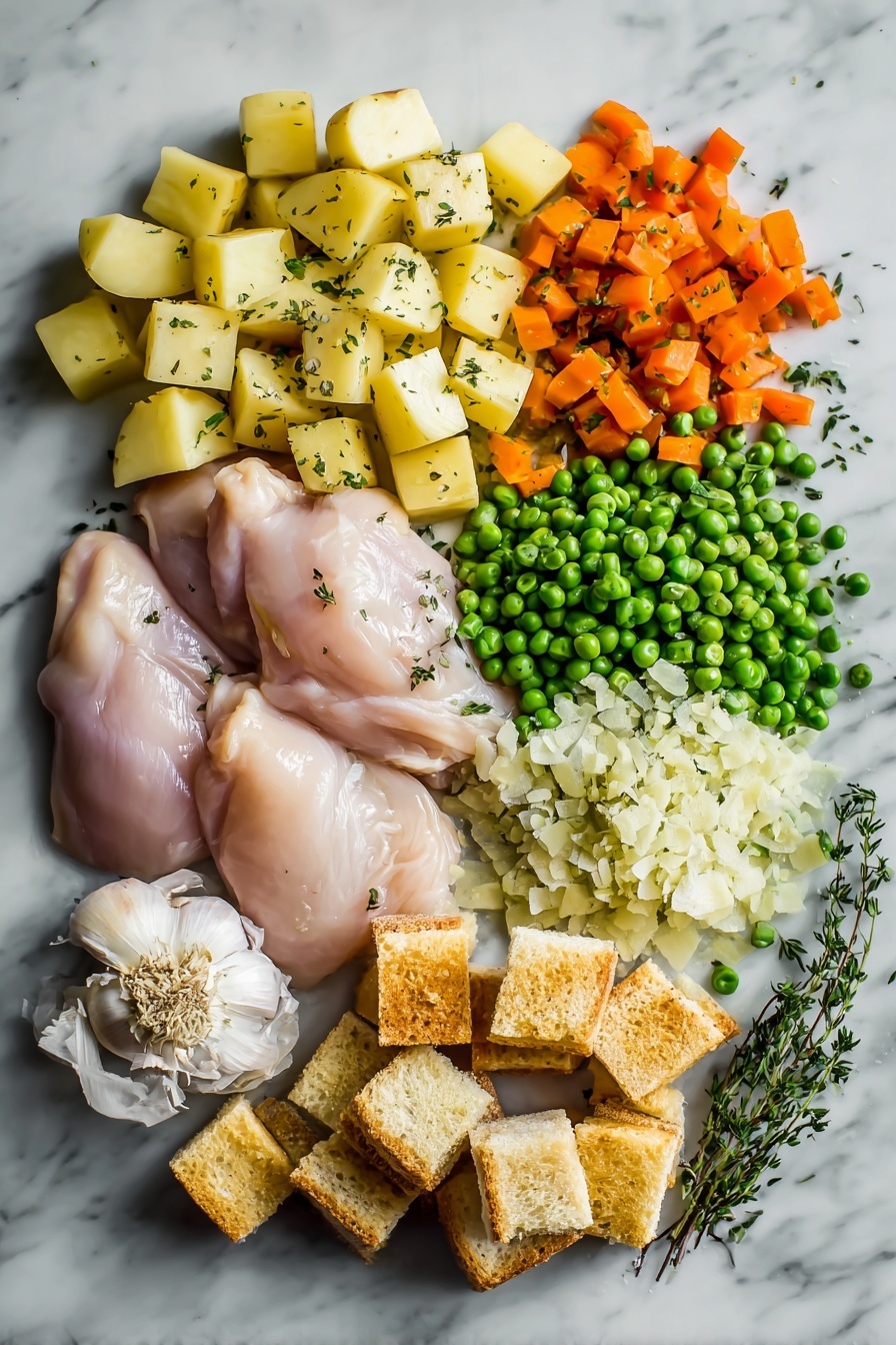 Garlic Bread-Topped Chicken Pot Pie Recipe - Ingredients