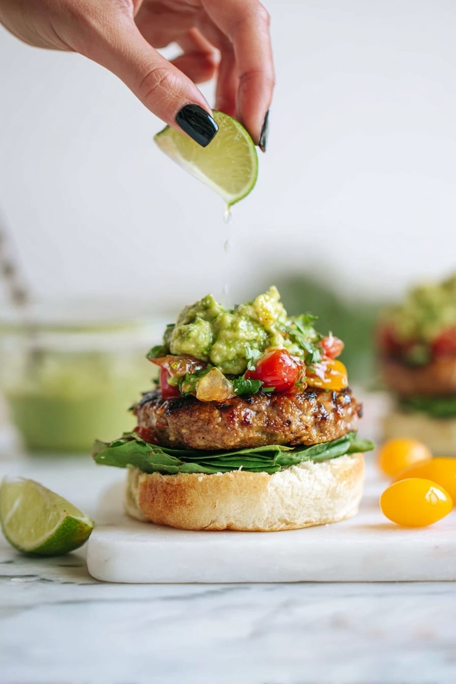 Guacamole Turkey Burgers Recipe - Serving