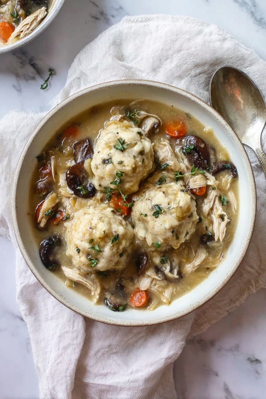 Turkey and Mushroom Dumplings in Rich Broth Recipe - Serving