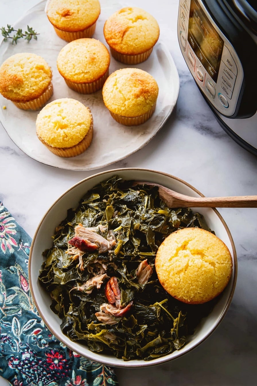 Slow Cooker Collard Greens with Smoked Turkey Recipe - Serving